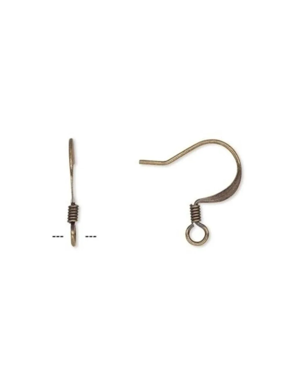 Antique Brass Minimalist Flat Fishhook Earwires Earring Hooks Findings 10 pcs